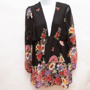 Show Me Your Mumu Boho Black Floral Slip On Dress